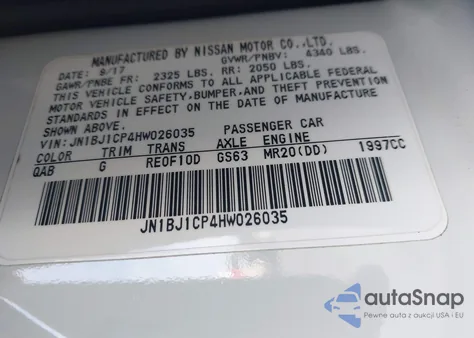 2017 Nissan Rogue Sport Sl from USA, damaged, VIN JN1BJ1CP4HW026035